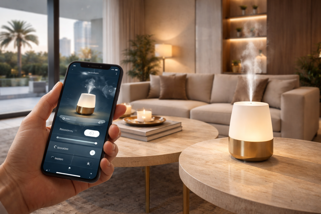 WiFi fragrance system control via mobile app UAE