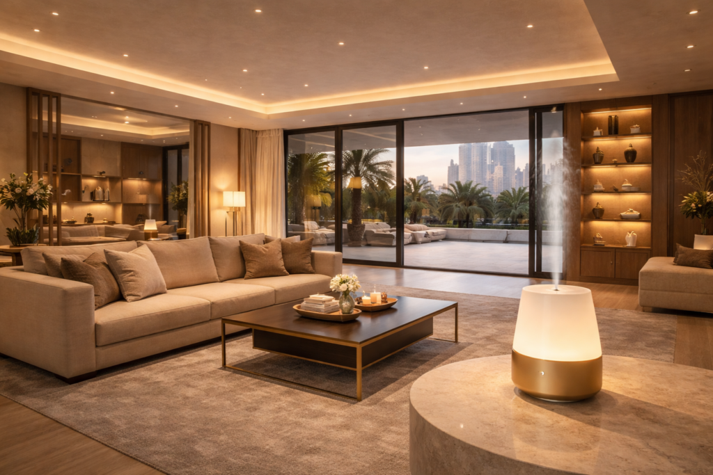 smart WiFi fragrance system in Dubai living room